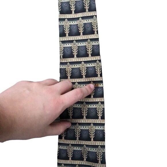 Lot of 2 Christian Dior Ties Blue and Gold RARE - Picture 9 of 10